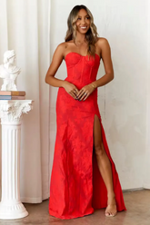 Strapless Occasion High Spilt Maxi Dress